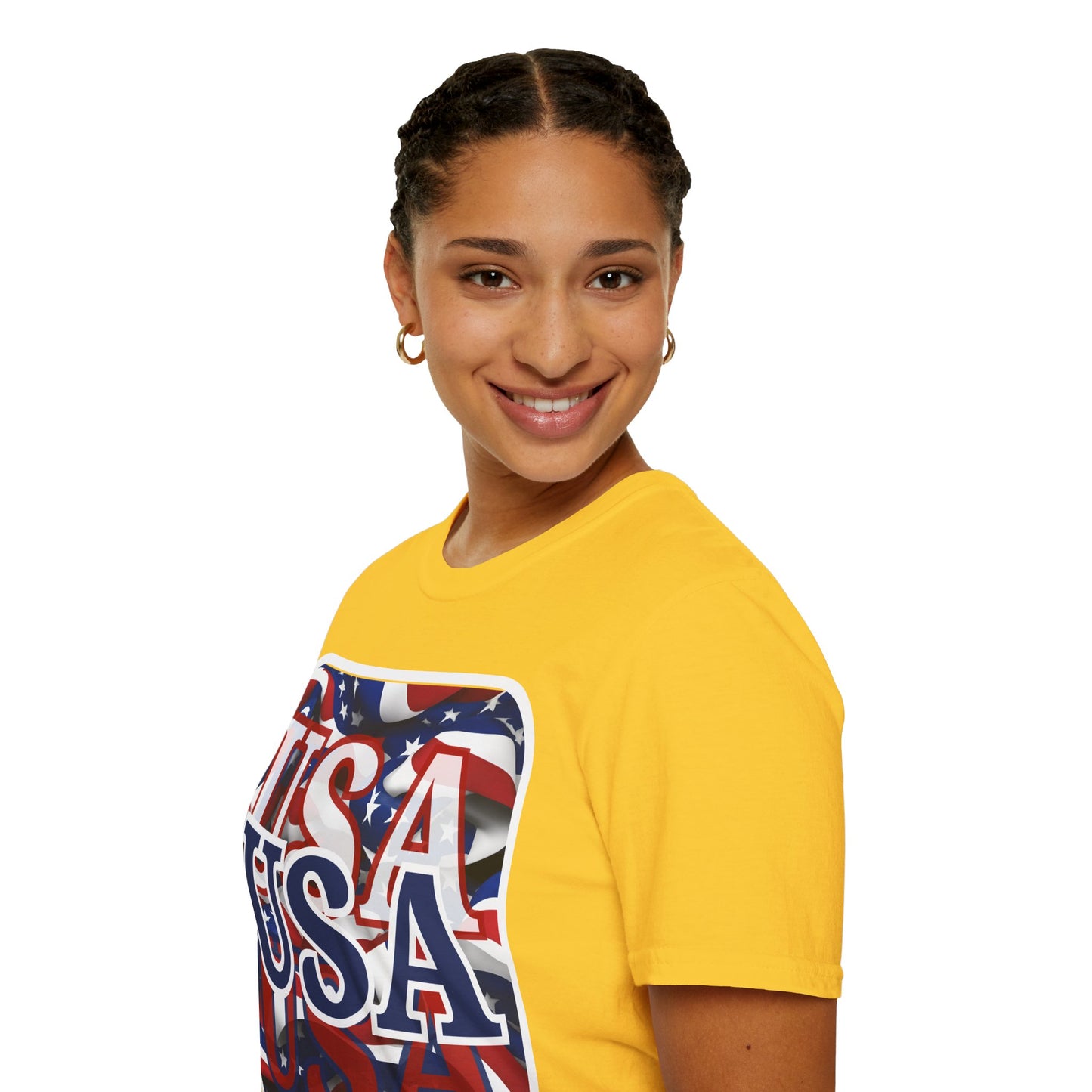 ¡EE.UU! ¡EE.UU! ¡EE.UU! ¡Patriota por cypherpunkgear! Camiseta unisex de estilo suave