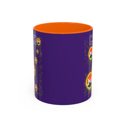 Monero (XMR) don't assume your freedoms are assured Purple Accent Mug by cypherpunkgear.com
