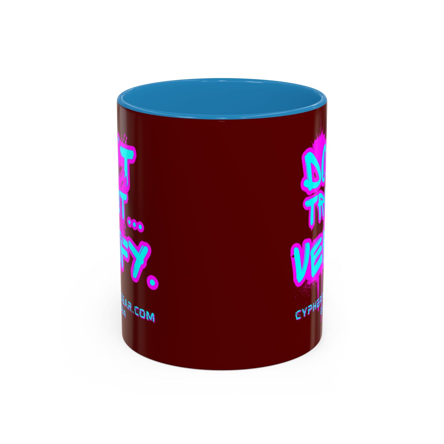 Don't Trust...Verify. Red Accent Mug by cypherpunkgear.com