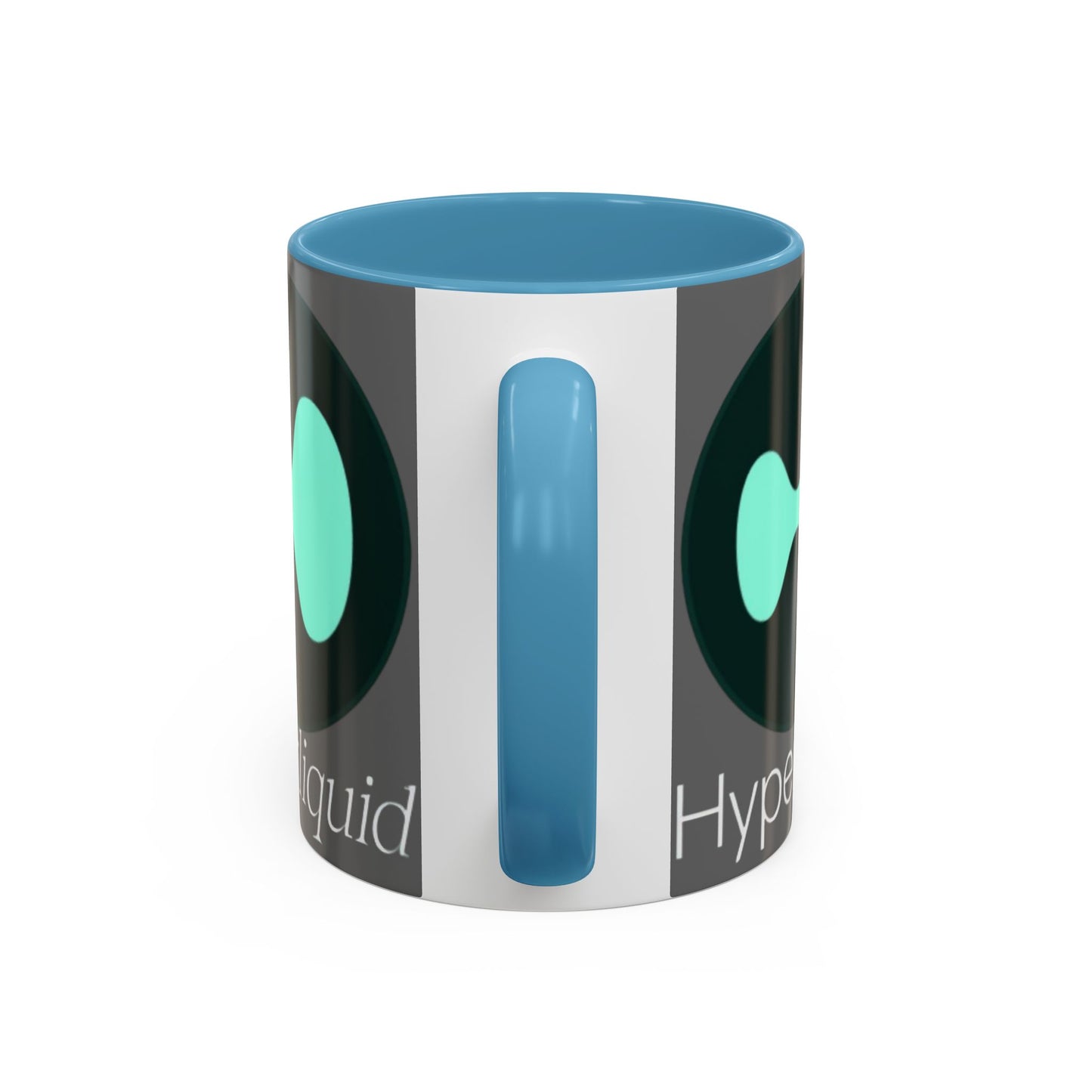 Hyperliquid White font Grey Accent Mug by cypherpunkgear.com