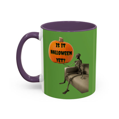 Is it Halloween yet? Skeleton's Pumpkin Accent Mug by CreepyCrafts.boo