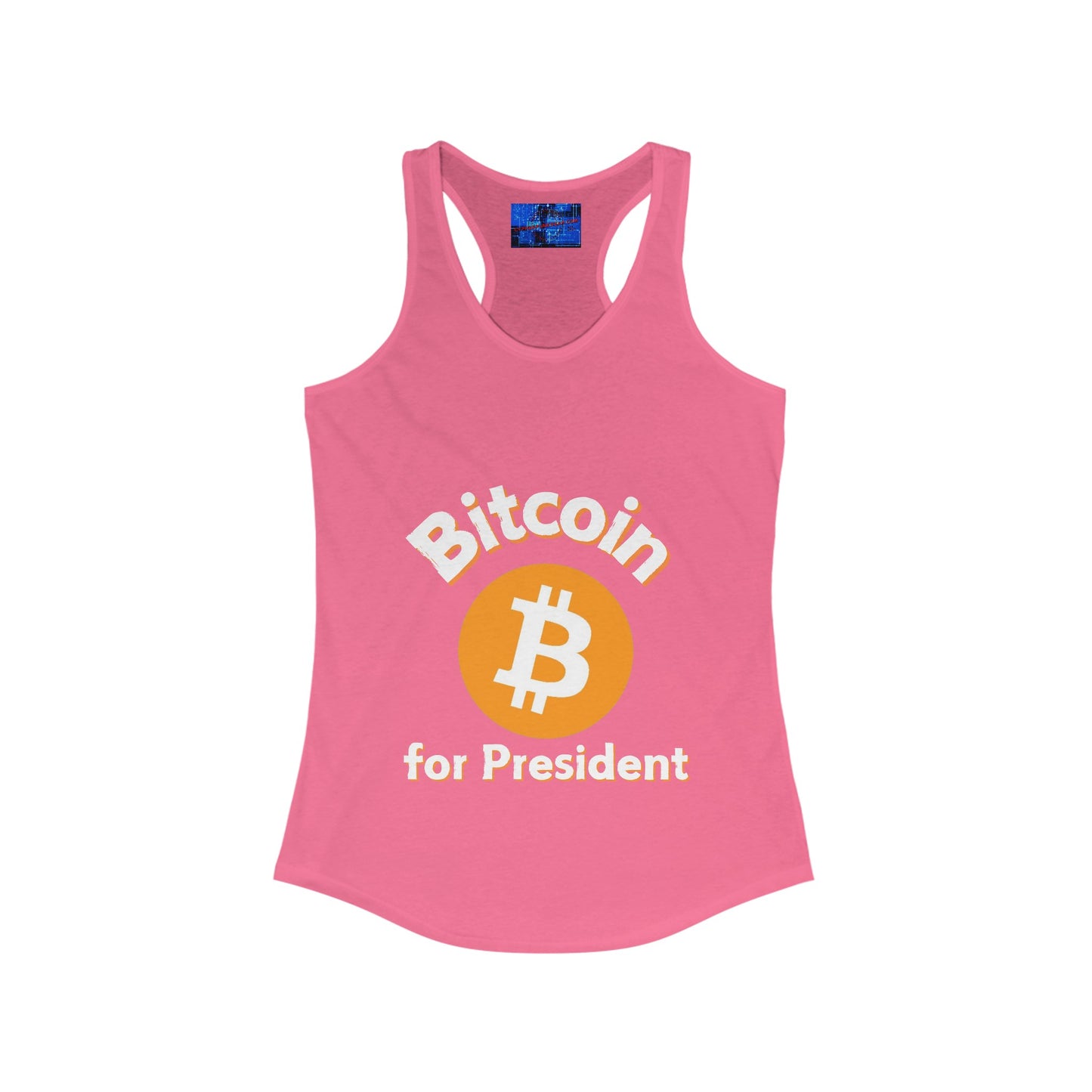 Bitcoin (BTC) for President Women's Racerback Tank Top by cypherpunkgear