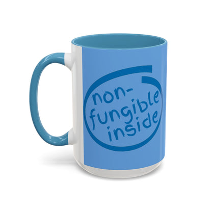 Non-Fungible Inside Light Blue Accent Mug by cypherpunkgear.com