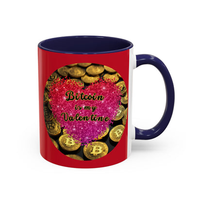Bitcoin is My Valentine Red Accent Mug by cypherpunkgear.com