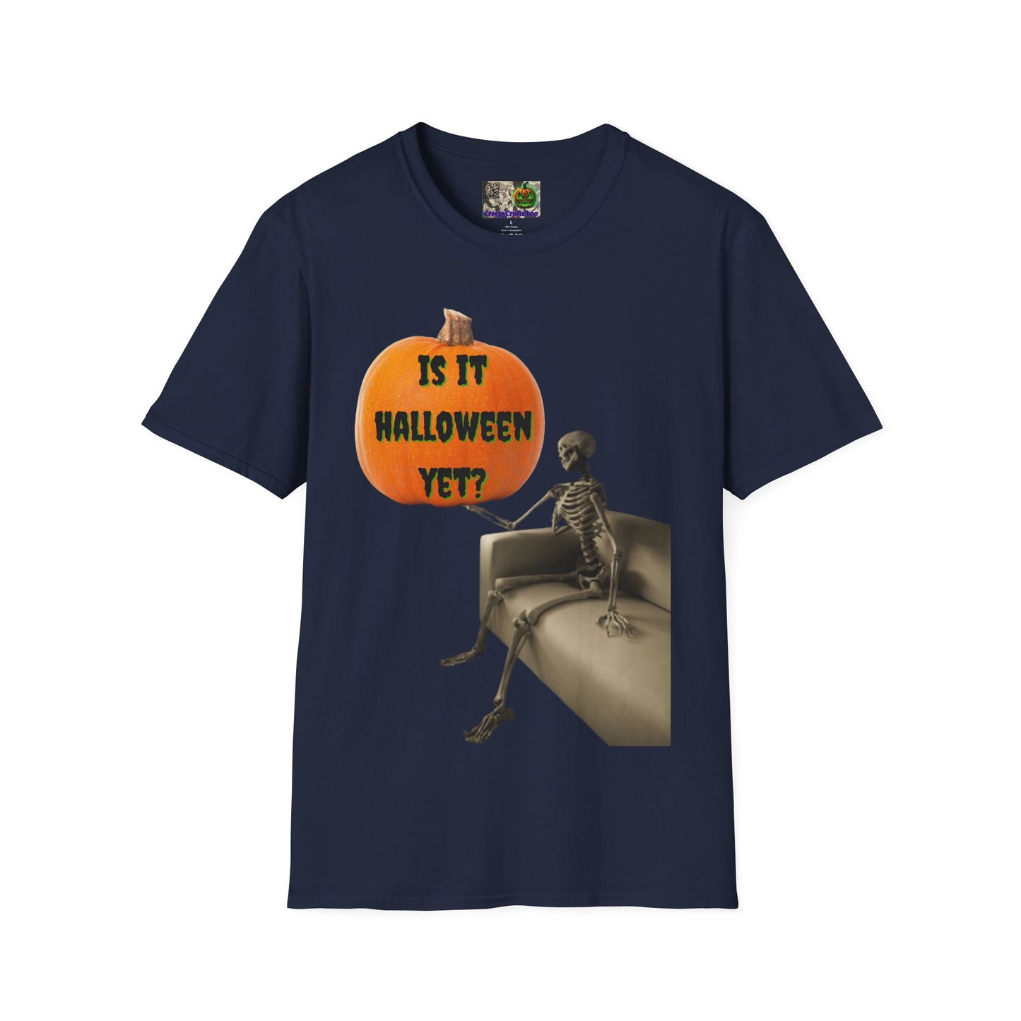 Is it Halloween yet? Skeleton's Pumpkin Dark colors Unisex T-Shirt by CreepyCrafts.boo
