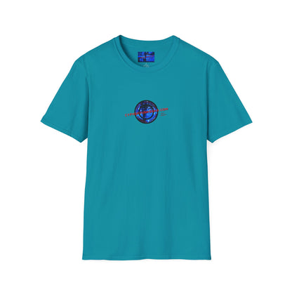 2-sided, cypherpunkgear.com Logo & Cityscape Dark colors Unisex T-Shirt by cypherpunkgear.com