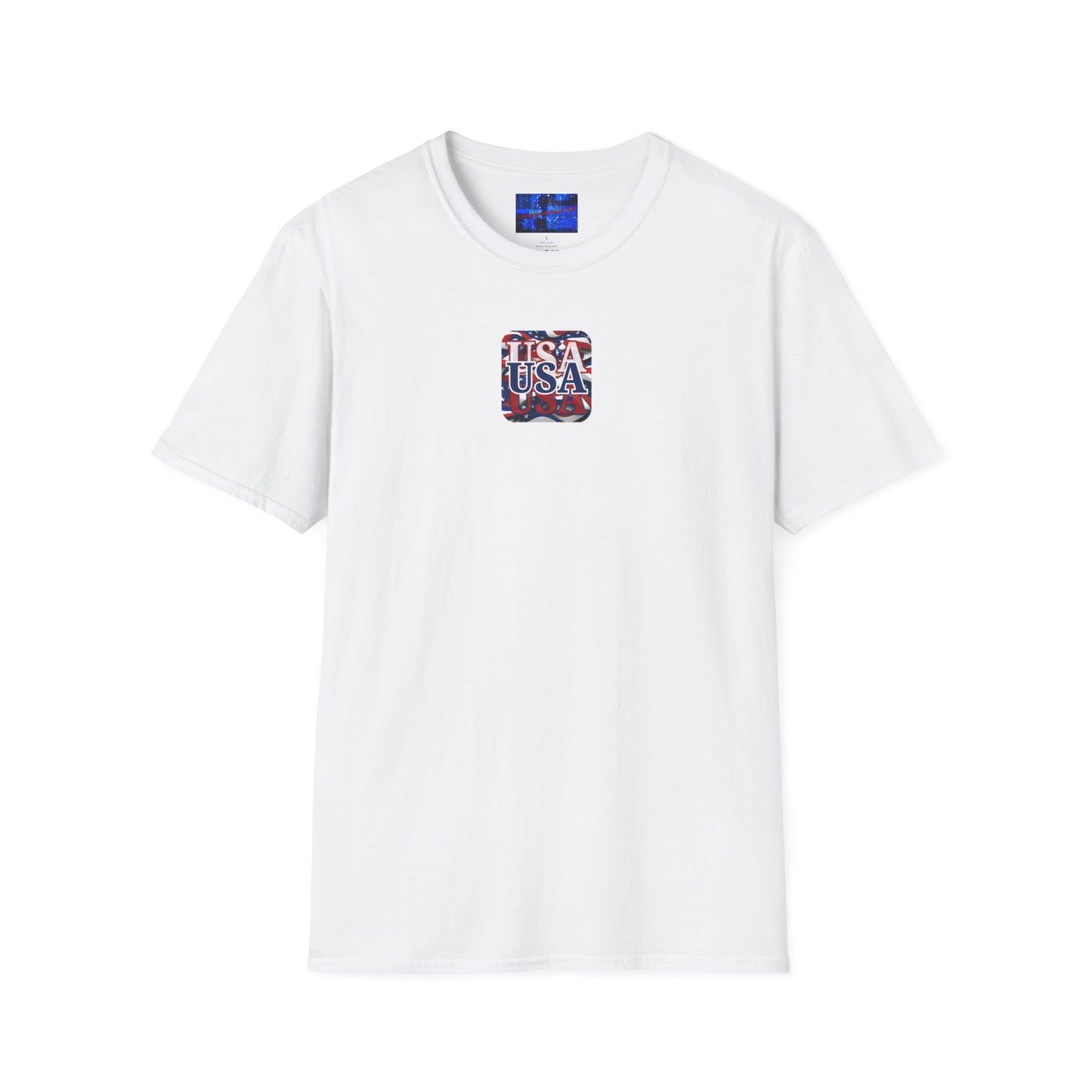 2-sided Red White and BLUE USA Patriot Light colors Unisex T-Shirt by cypherpunkgear.com