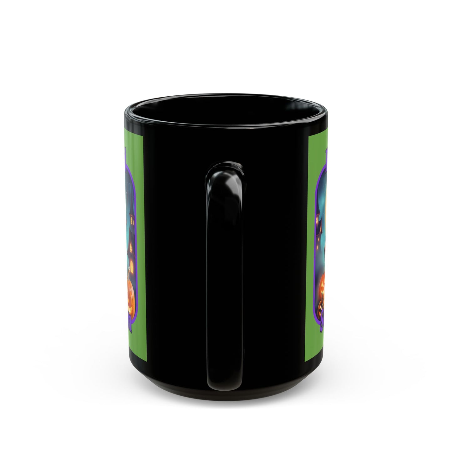 Blessed Samhain Little Witch Purple font Green Mug by CreepyCrafts.boo