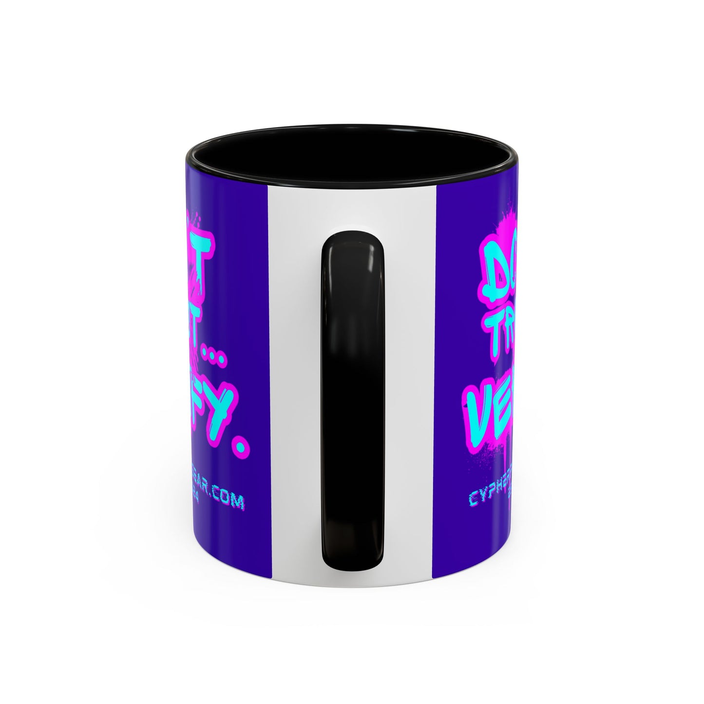 Don't Trust...Verify. Dark Purple Accent Mug by cypherpunkgear.com