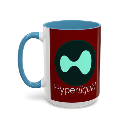 Hyperliquid White font Red Accent Mug by cypherpunkgear.com