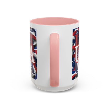USA White font Center Patriot Accent Mug by cypherpunkgear.com