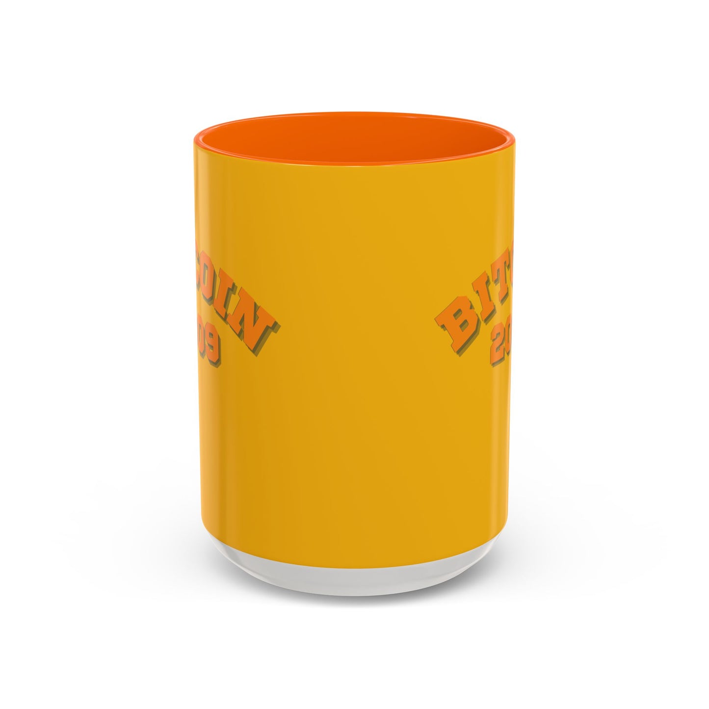 Bitcoin 2009 Yellow Accent Mug by cypherpunkgear.com