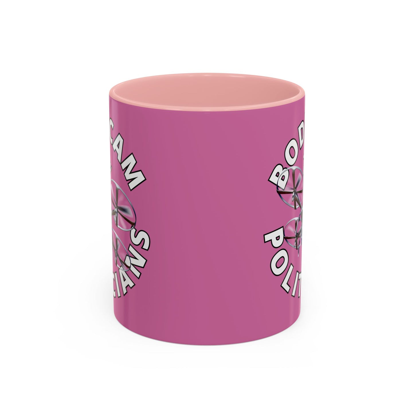Bodycam the Politicians Drone Pink Accent Mug by cypherpunkgear.com