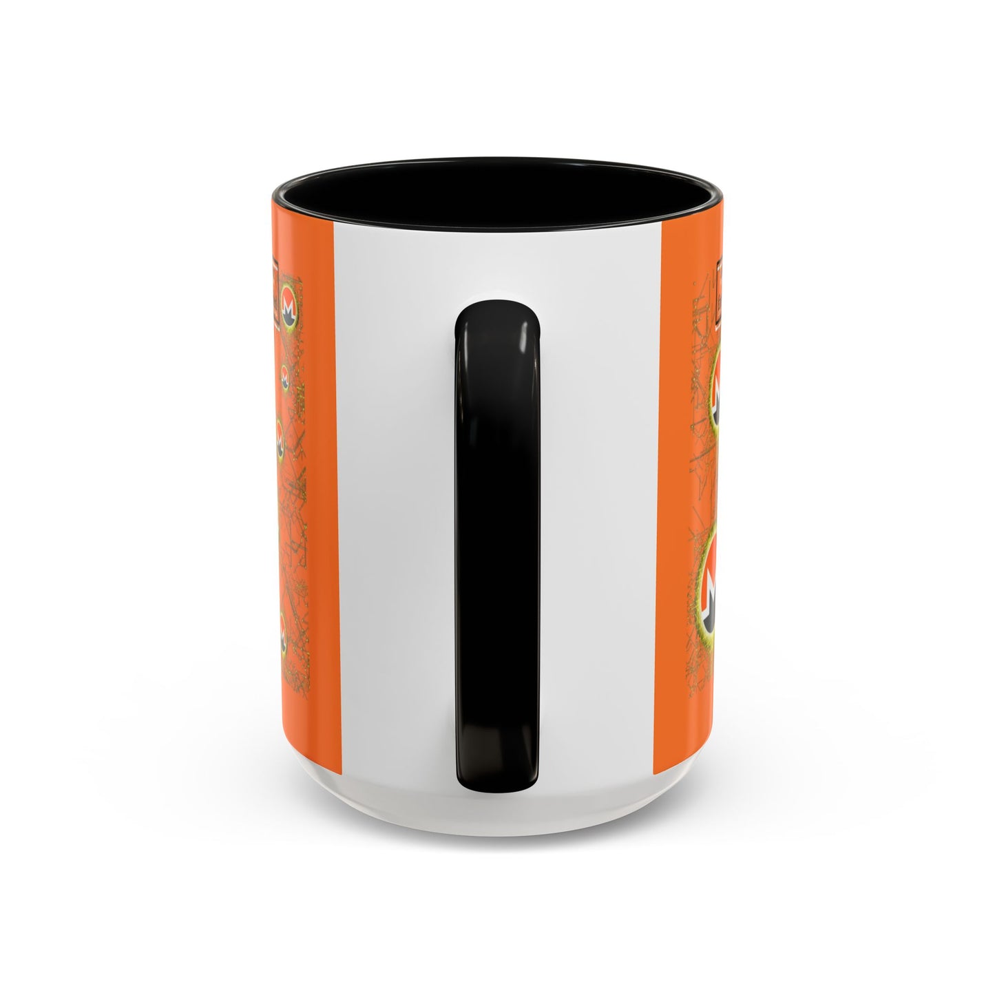 Monero (XMR) don't assume your freedoms are assured Orange Accent Mug by cypherpunkgear.com