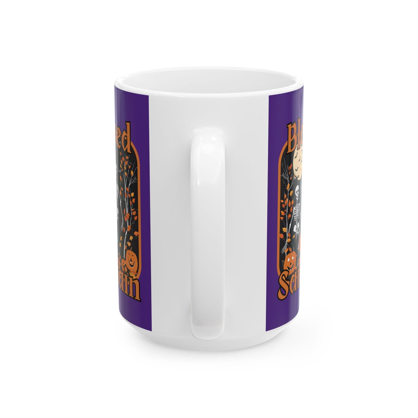 Spooktacular Skeletons of Samhain Purple Mug by cypherpunkgear