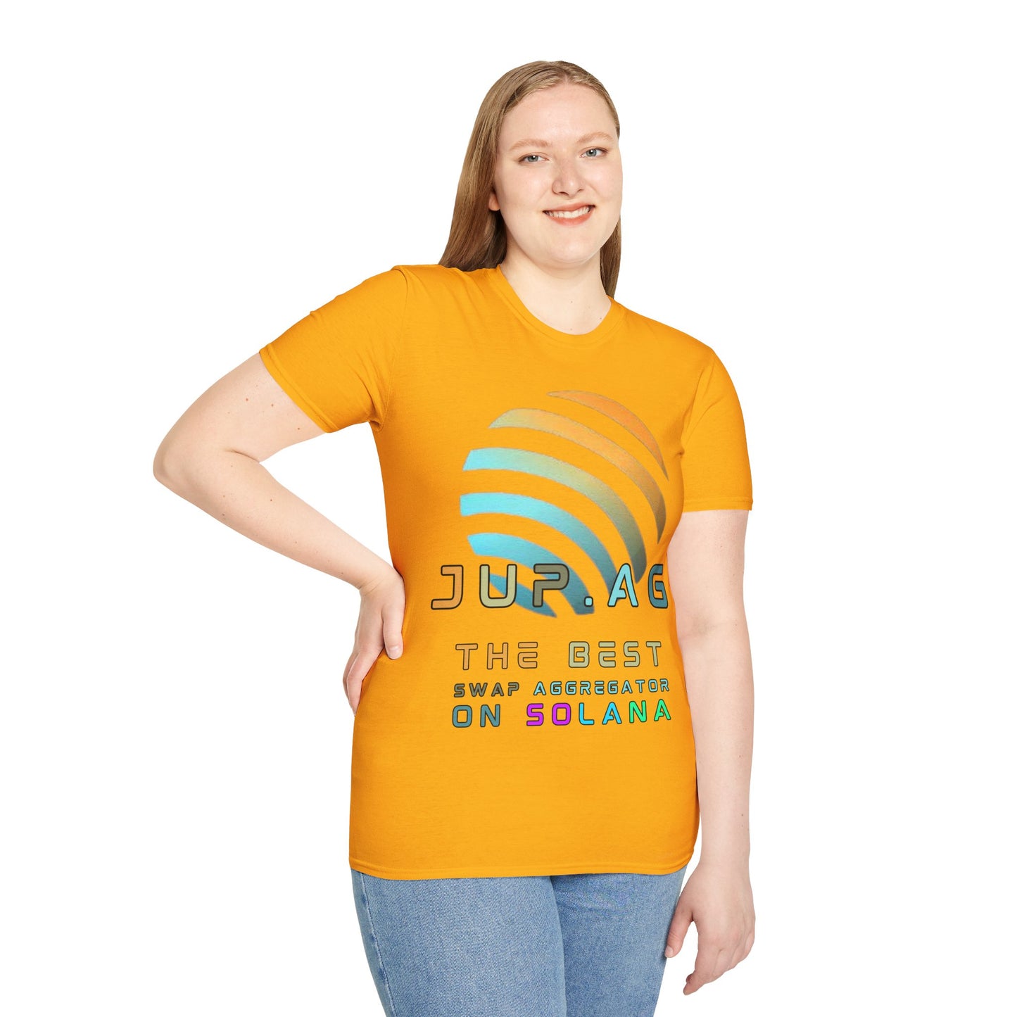 Jupiter (JUP) the best aggregator on Solana Light colors Unisex T-Shirt by cypherpunkgear.com