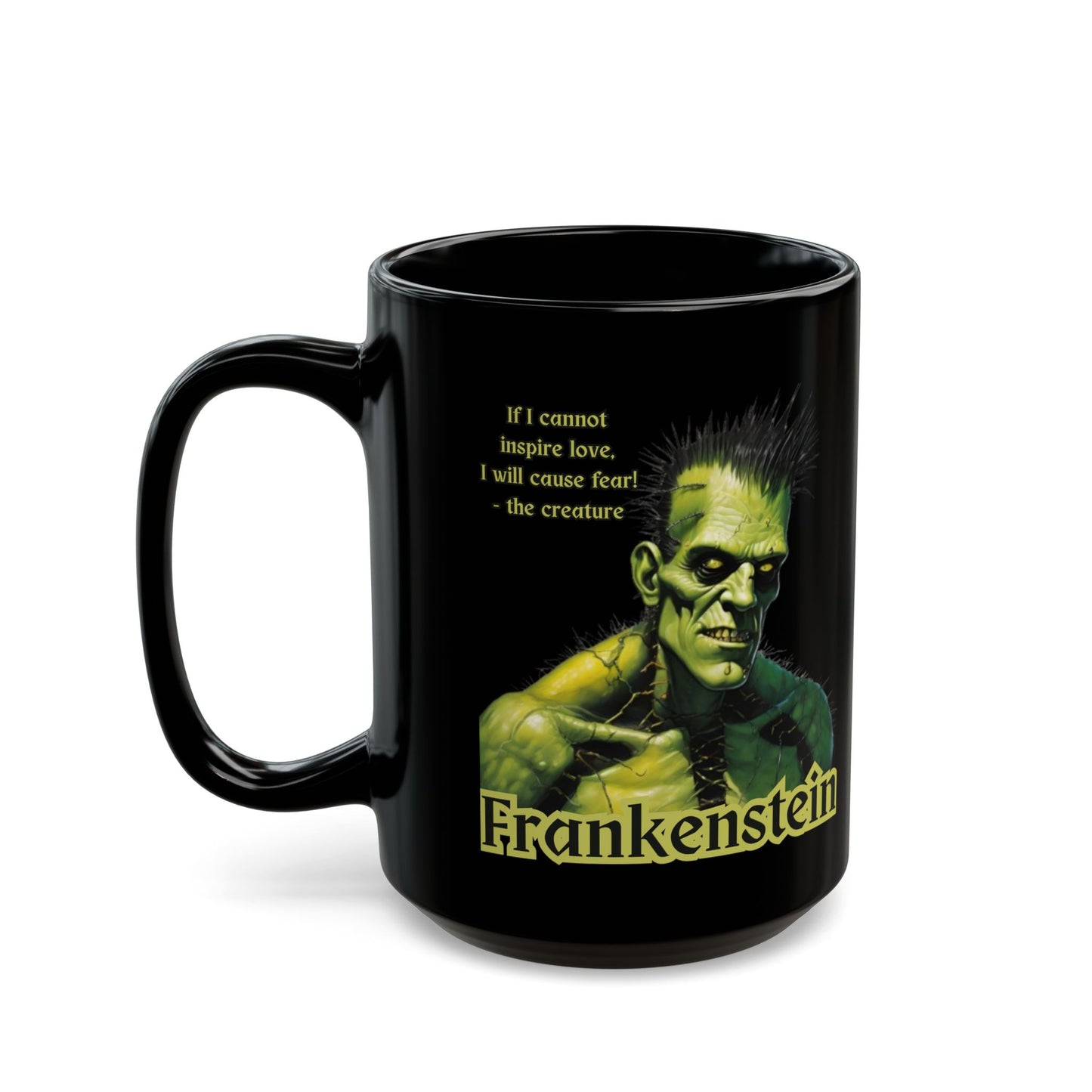 Frankenstein's Creature Black Mug by cypherpunkgear