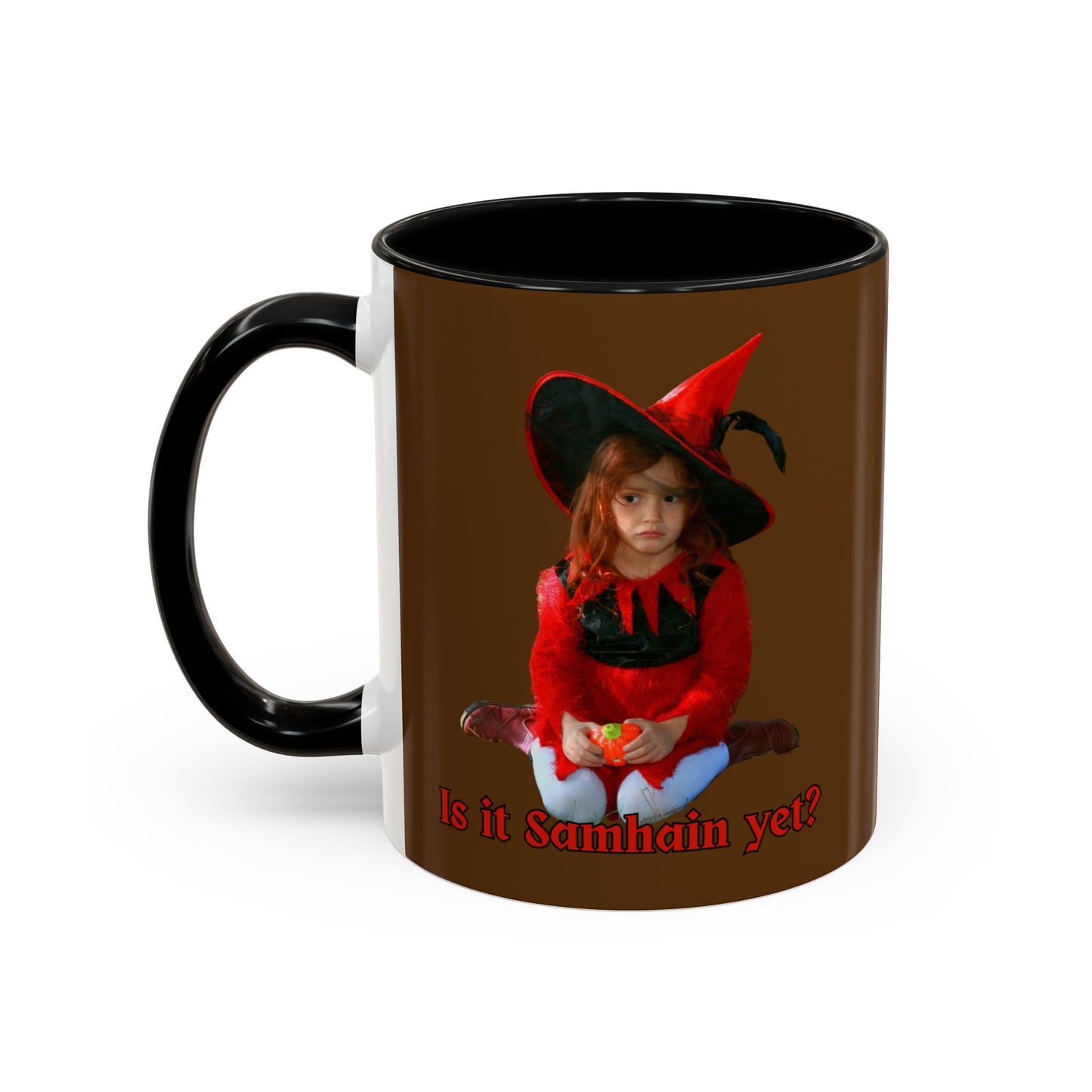 Is it Samhain yet? Brown Accent Mug by CreepyCrafts.boo