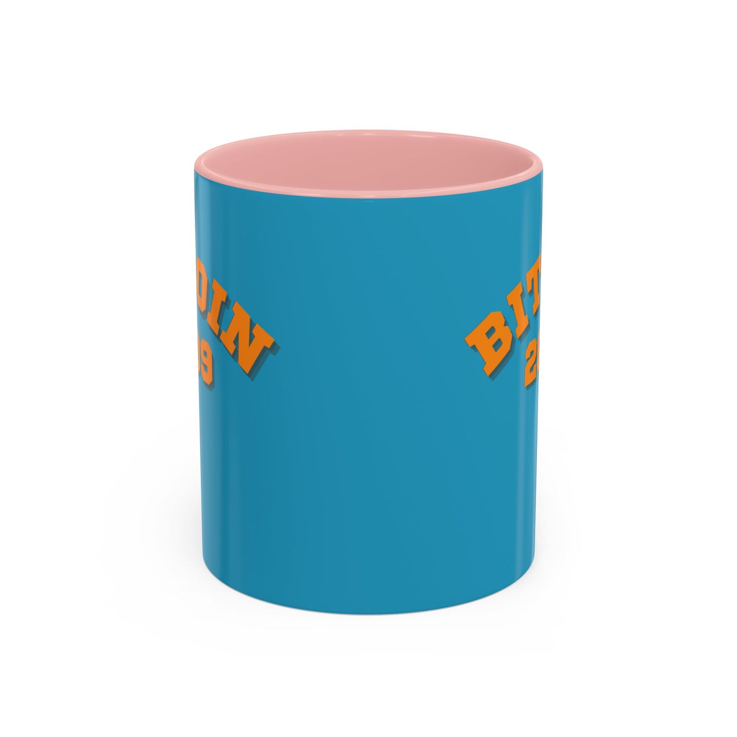 Bitcoin 2009 Turquoise Accent Mug by cypherpunkgear.com