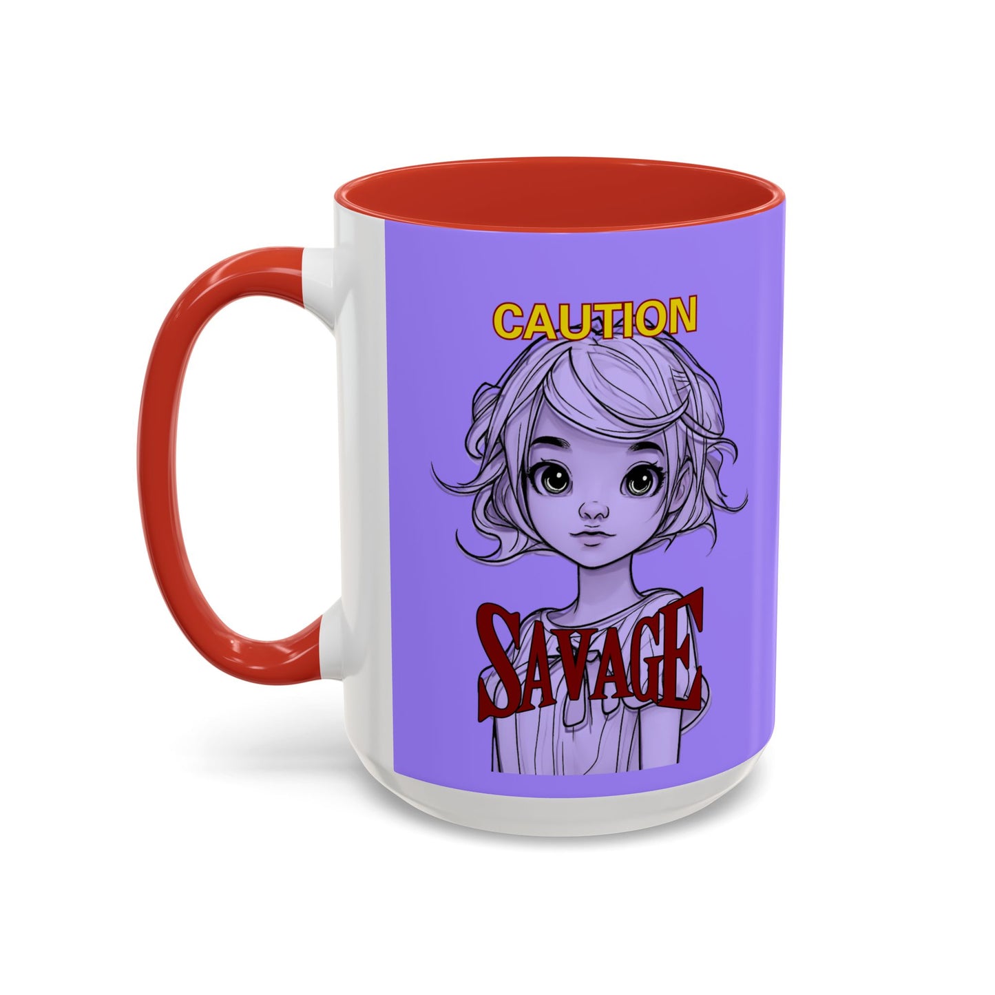 Caution, Savage Light Purple Accent Mug by cypherpunkgear.com