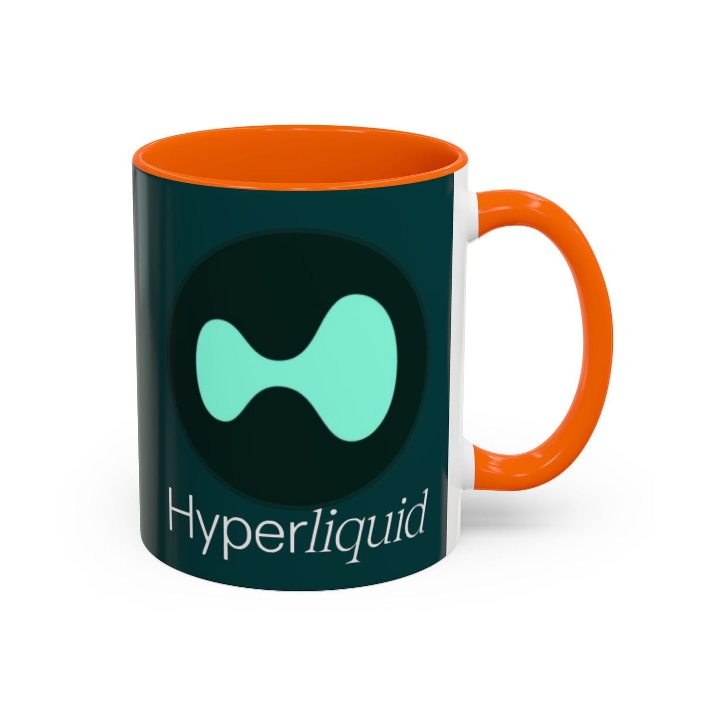 Hyperliquid White font Dark Hyperliquid Accent Mug by cypherpunkgear.com