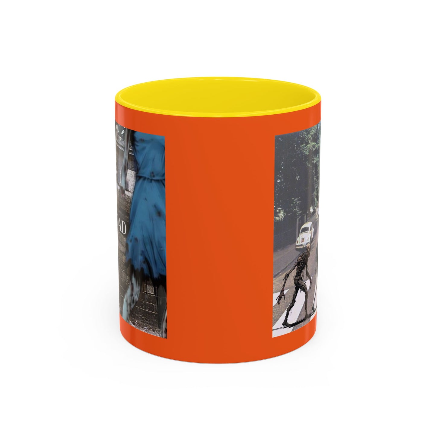2-sided, Scabby Road Orange Accent Mug by CreepyCrafts.boo