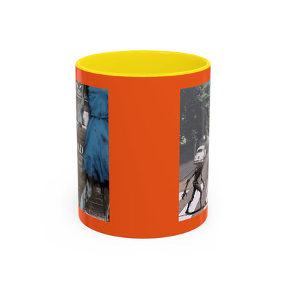 2-sided, Scabby Road Orange Accent Mug by CreepyCrafts.boo