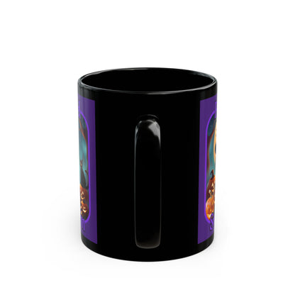 Blessed Samhain Cute Witch Purple font Purple Mug by CreepyCrafts.boo