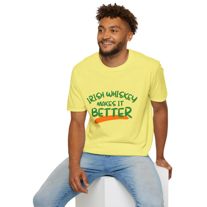 Irish Whiskey makes it better GNfont LTcolors Unisex T-Shirt by cypherpunkgear.com