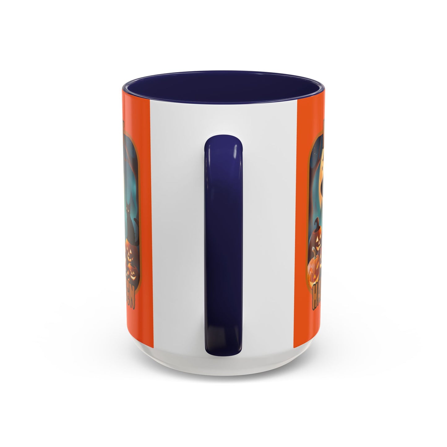 Happy Halloween Cute Witch Orange font Orange Accent Mug by CreepyCrafts.boo