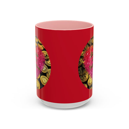 Bitcoin is My Valentine Red Accent Mug by cypherpunkgear.com