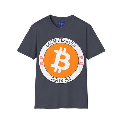 Bitcoin Decentralized Freedom Dark colors Unisex T-Shirt by cypherpunkgear.com