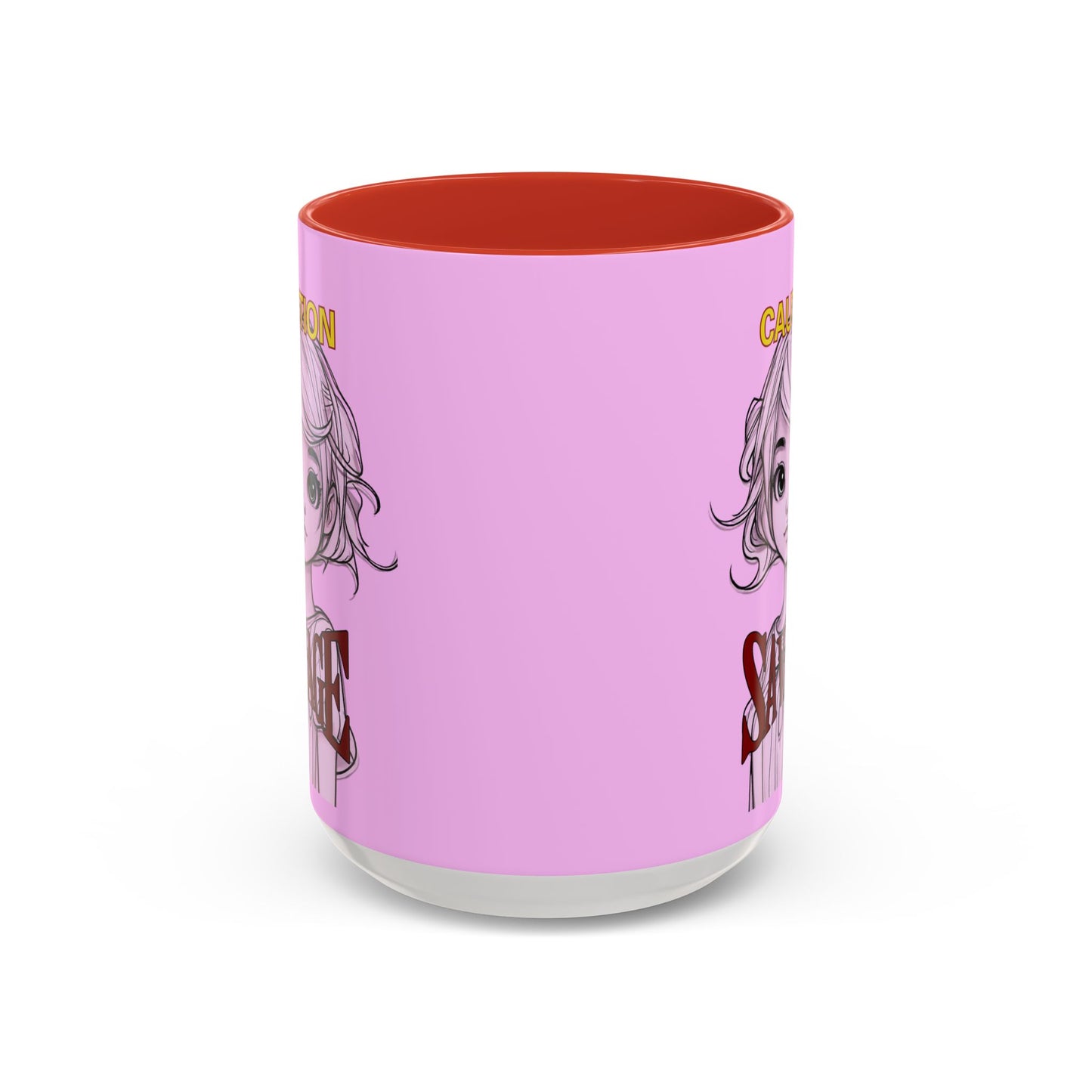 Caution, Savage Pink Accent Mug by cypherpunkgear.com