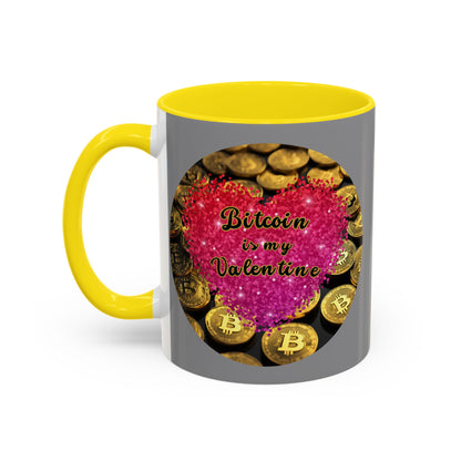 Bitcoin is My Valentine Grey Accent Mug by cypherpunkgear.com