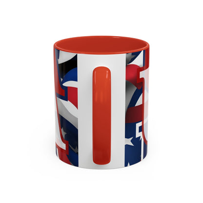 USA! USA! USA WHfont Patriot Accent Mug by cypherpunkgear