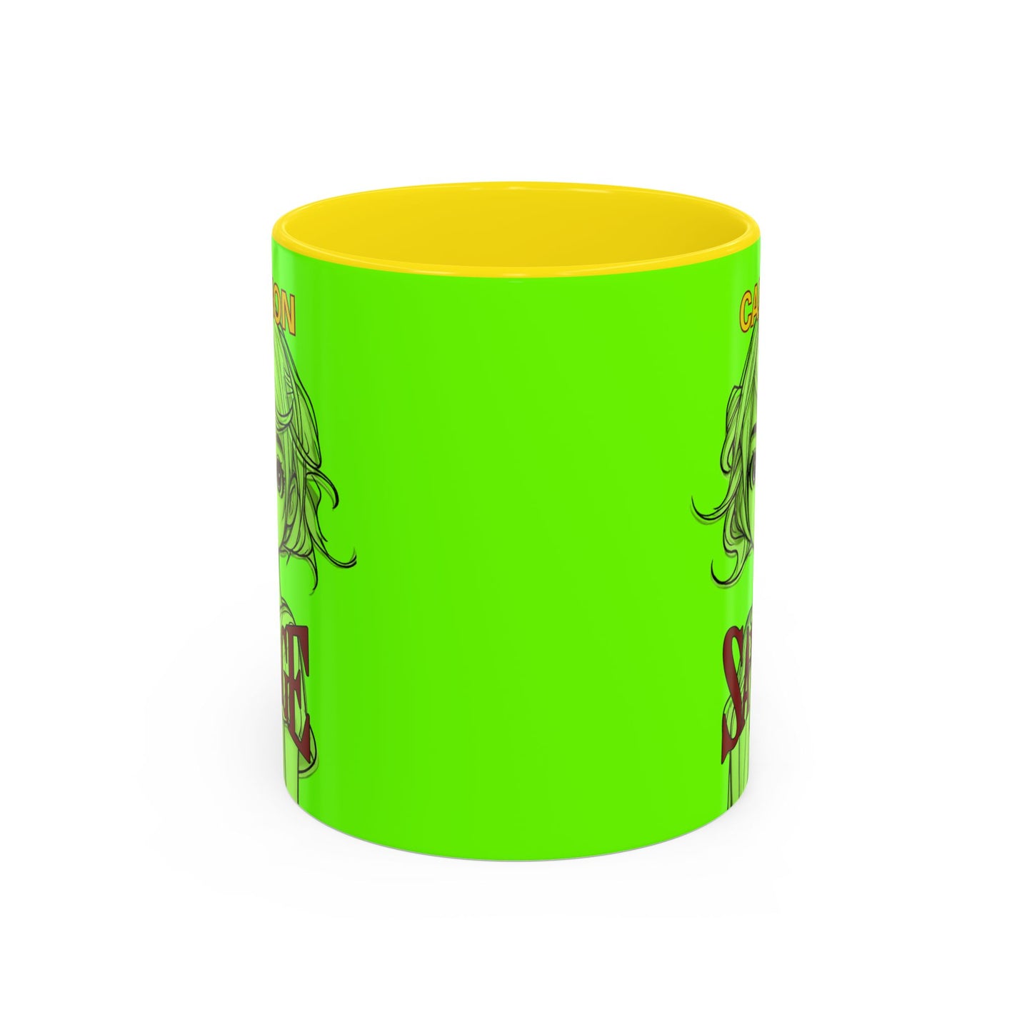 Caution, Savage Light Green Accent Mug by cypherpunkgear.com