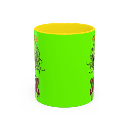 Caution, Savage Light Green Accent Mug by cypherpunkgear.com