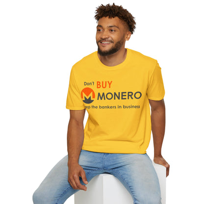 Don't buy Monero (XMR) Light colors Unisex T-Shirt by cypherpunkgear.com