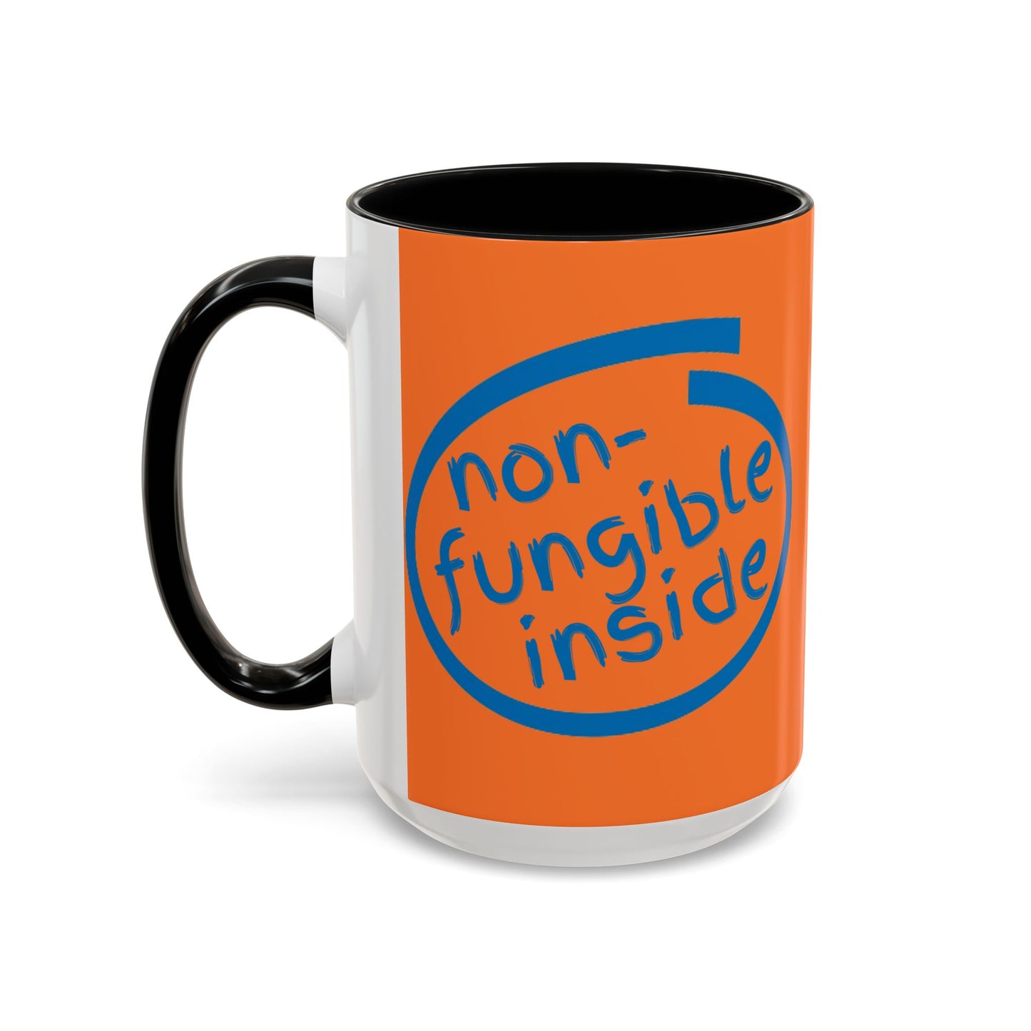 Non-Fungible Inside Orange Accent Mug by cypherpunkgear.com