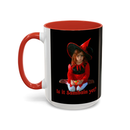 Is it Samhain yet? Black Accent Mug by CreepyCrafts.boo