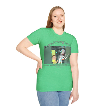 Peace Among Worlds! Dark colors Unisex T-Shirt by cypherpunkgear.com