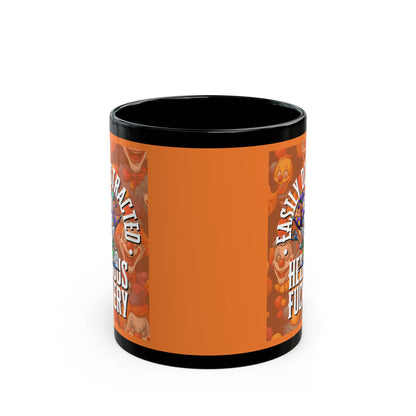 Easily Distracted by Heinous Fuckery Little Jinx Orange Mug by cypherpunkgear.com
