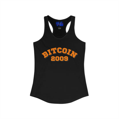Bitcoin 2009 Women's Racerback Tank Top by cypherpunkgear.com