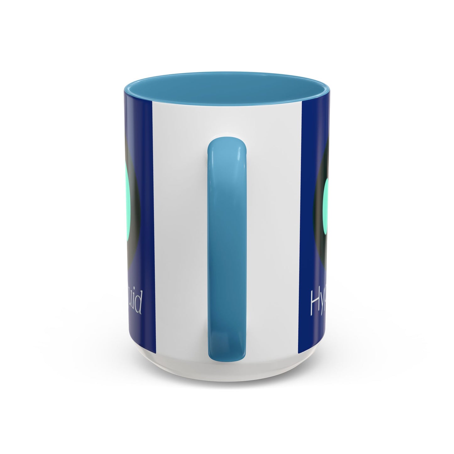 Hyperliquid White font Blue Accent Mug by cypherpunkgear.com