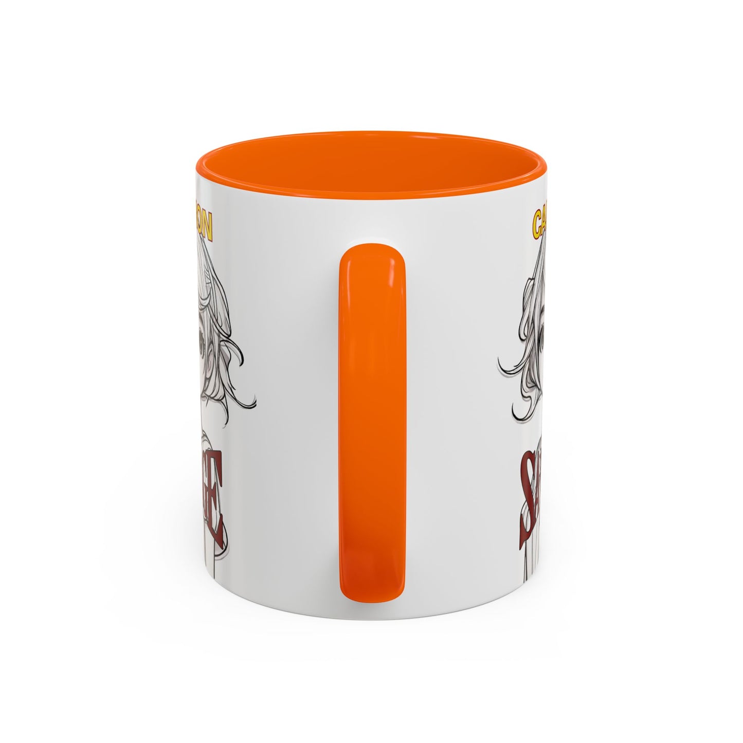 Caution, Savage White Accent Mug by cypherpunkgear.com