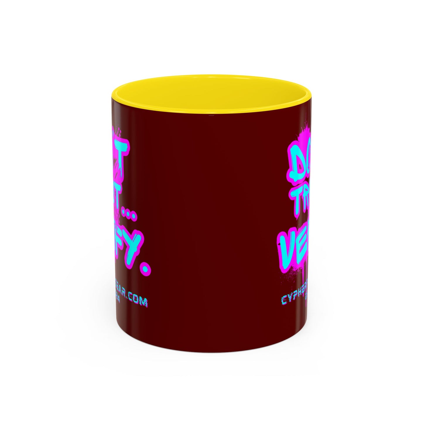 Don't Trust...Verify. Red Accent Mug by cypherpunkgear.com