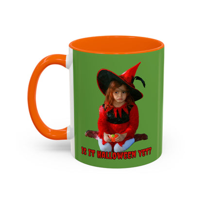 Is it Halloween yet? Green Accent Mug by CreepyCrafts.boo
