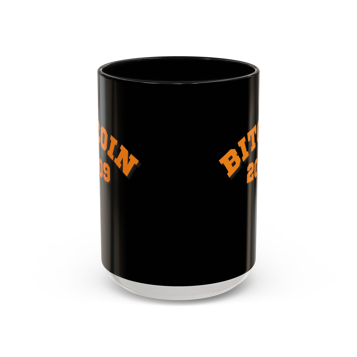Bitcoin 2009 Black Accent Mug by cypherpunkgear.com