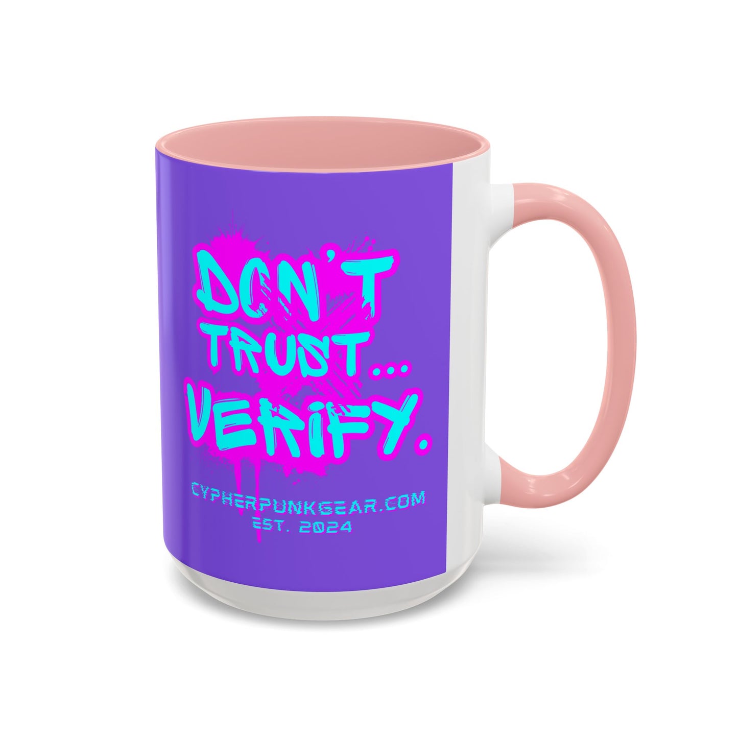 Don't Trust...Verify. Light Purple Accent Mug by cypherpunkgear.com