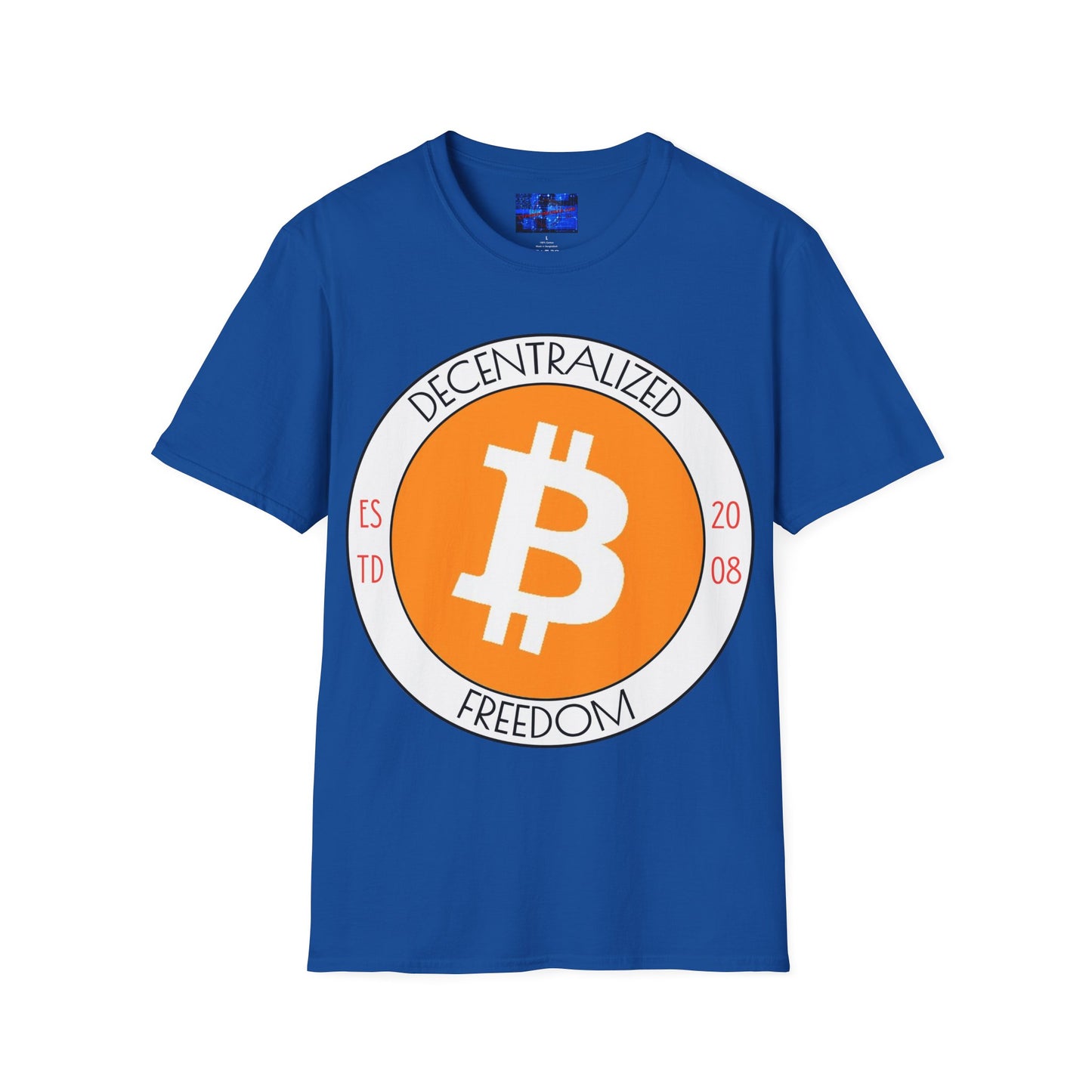 Bitcoin Decentralized Freedom DKcolors Unisex T-Shirt by cypherpunkgear.com